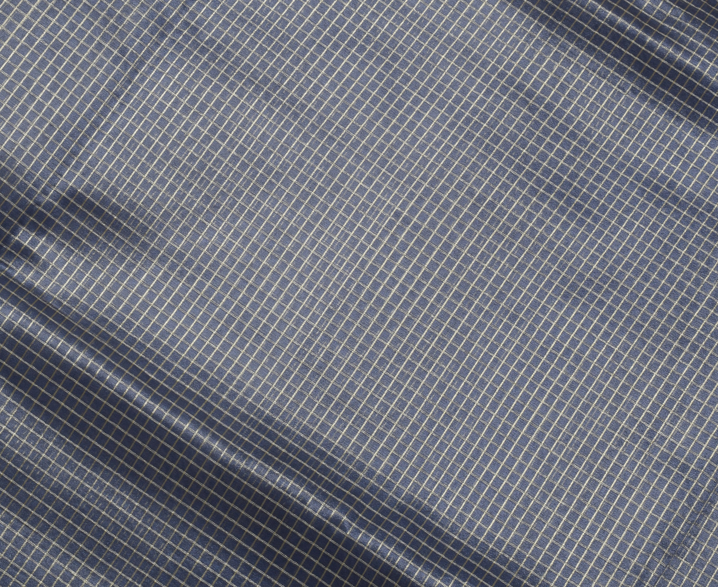 Sushila Vintage Gray Saree Blend Tissue Silk Woven Check Sari Craft 6 YD Fabric