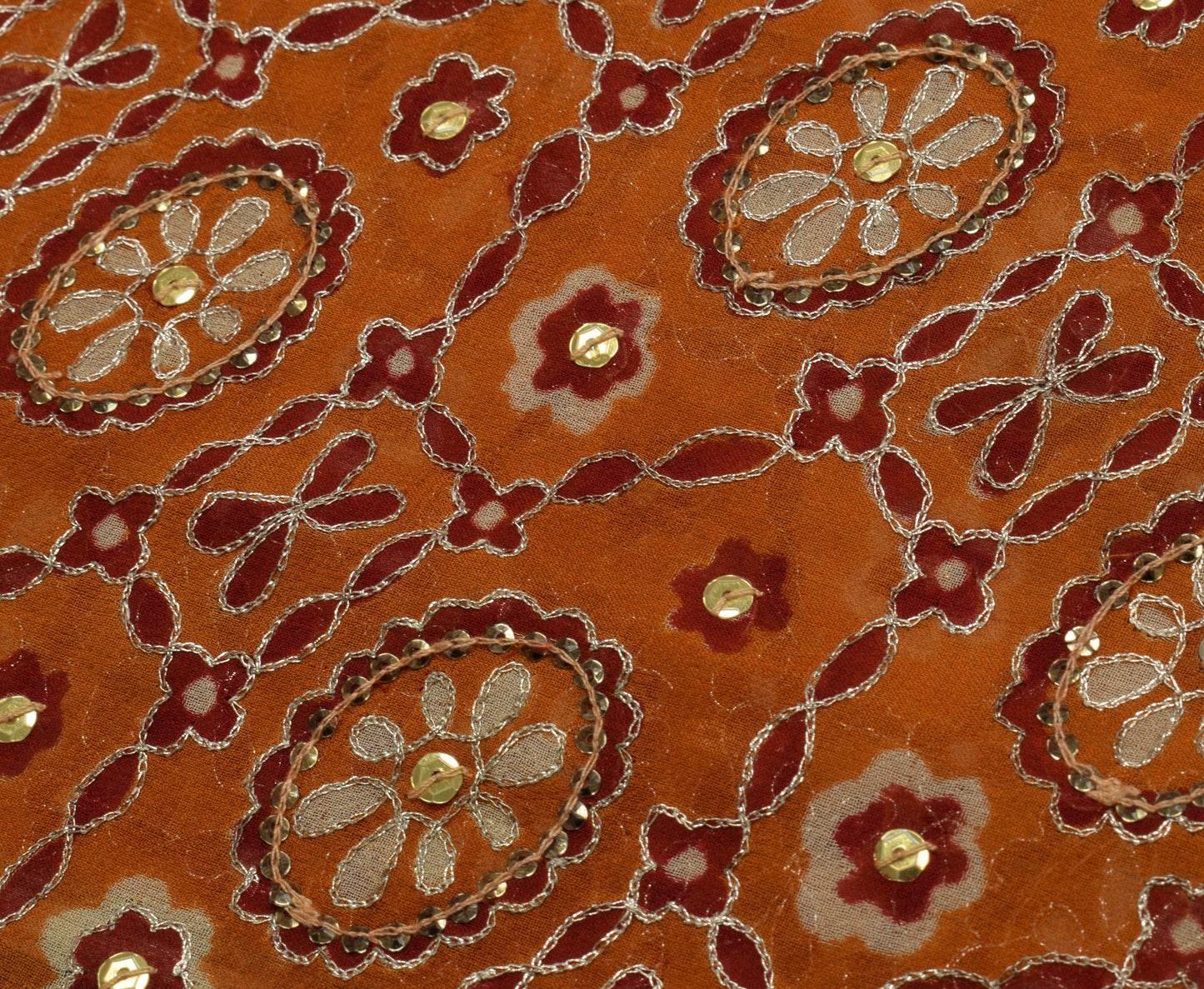 Sushila Vintage Indian Saree Pure Georgette Silk Printed Floral Sari Fabric