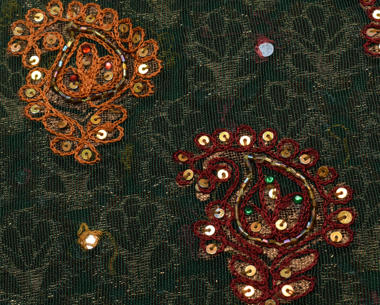 Sushila Vintage Patch Work Saree Pure Georgette Floral HEAVY Designer Multi-Color Sari Craft Fabric