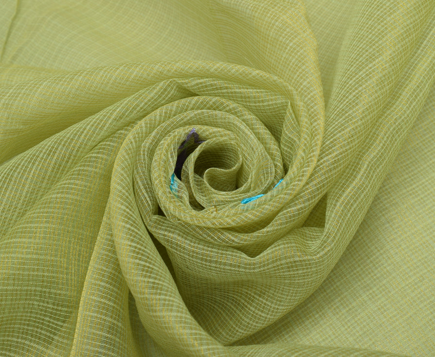 Sushila Vintage Green Saree Pure Tissue Silk Embroidered Floral Sari Fabric