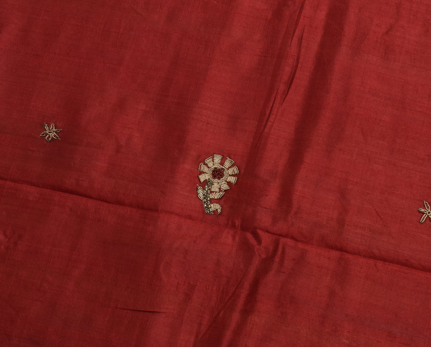 Sushila Vintage Indian Saree 100% Pure Silk Hand Beaded Zardozi Sari Fabric