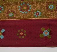 Sushila Vintage Green Saree Pure Georgette Silk Embroidered Floral Sari Fabric