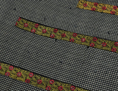 Sushila Vintage Indian Saree Blend Georgette Printed & Embroidered Sari Fabric