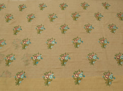 Sushila Vintage Green Saree Blend Georgette Embroidered Floral Sari Craft Fabric