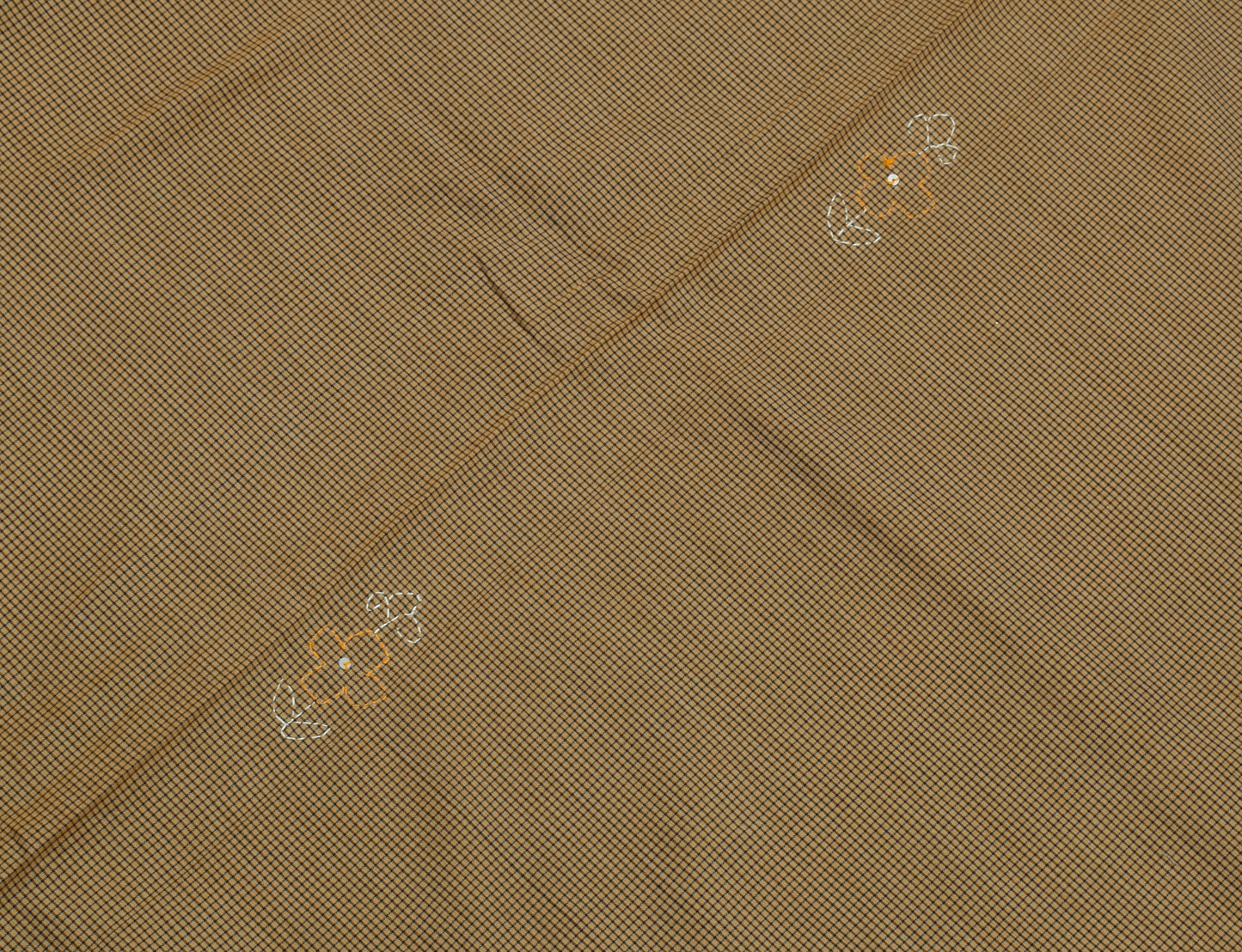 Sushila Vintage Indian Brown Saree Blend Cotton Woven Sari Craft Sari Fabric