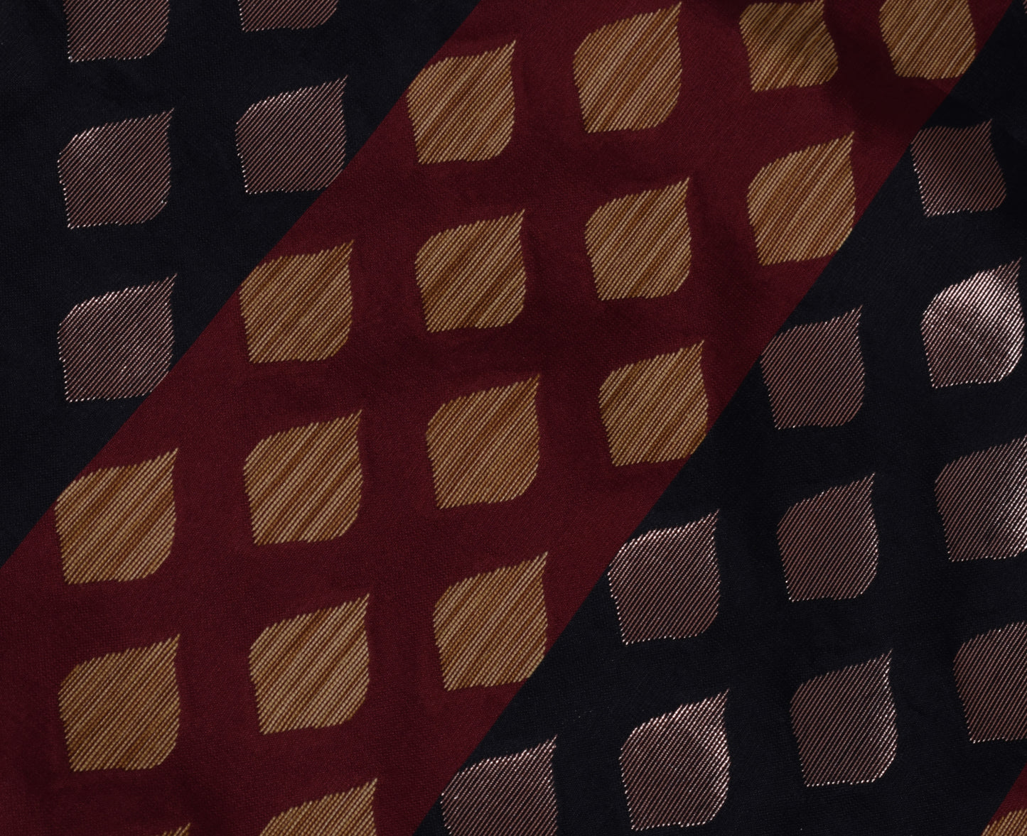 Sushila Vintage Indian Black Saree Blend Silk All Over Woven Sari Craft Fabric