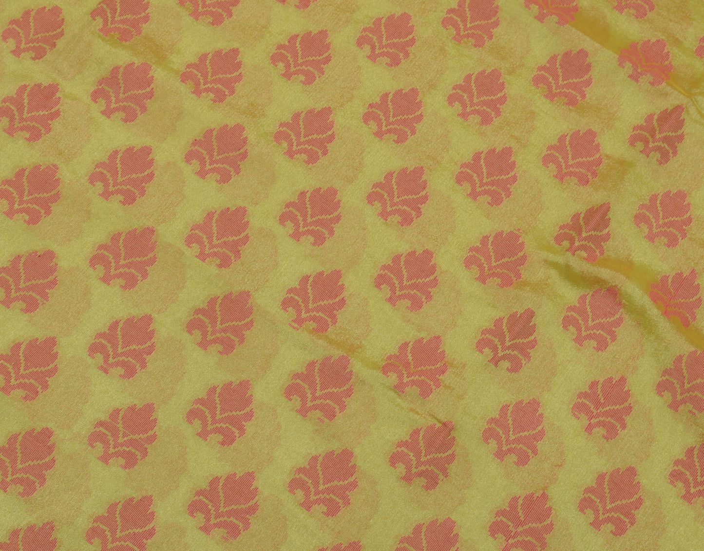 Sushila Vintage Indian Green Saree Blend Silk Woven Floral Sari Craft Fabric