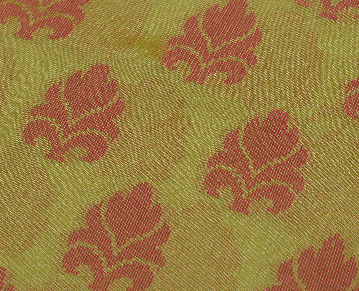 Sushila Vintage Indian Green Saree Blend Silk Woven Floral Sari Craft Fabric