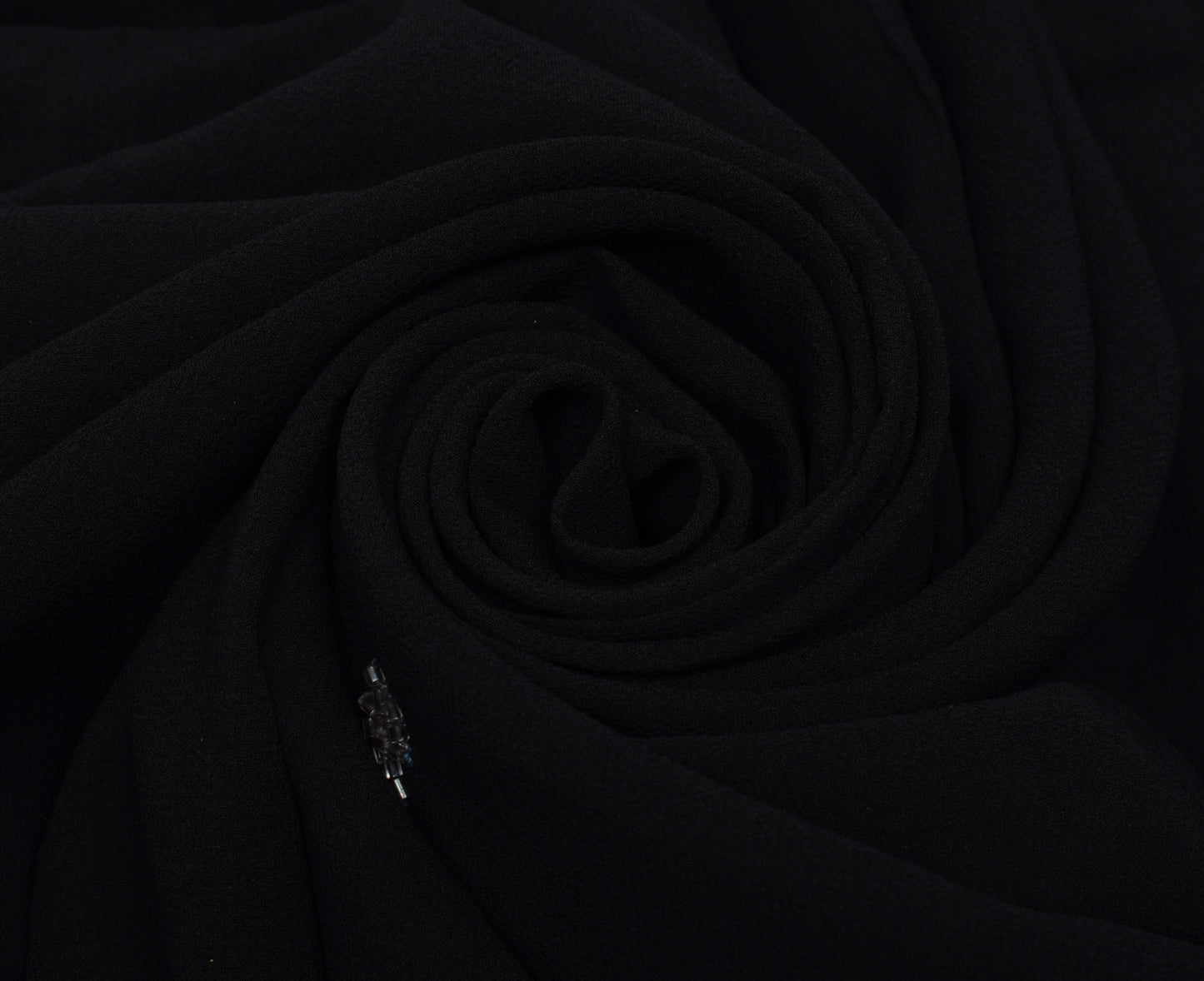 Sushila Vintage Black Saree Pure Georgette Silk Hand Beaded Sari Craft Fabric