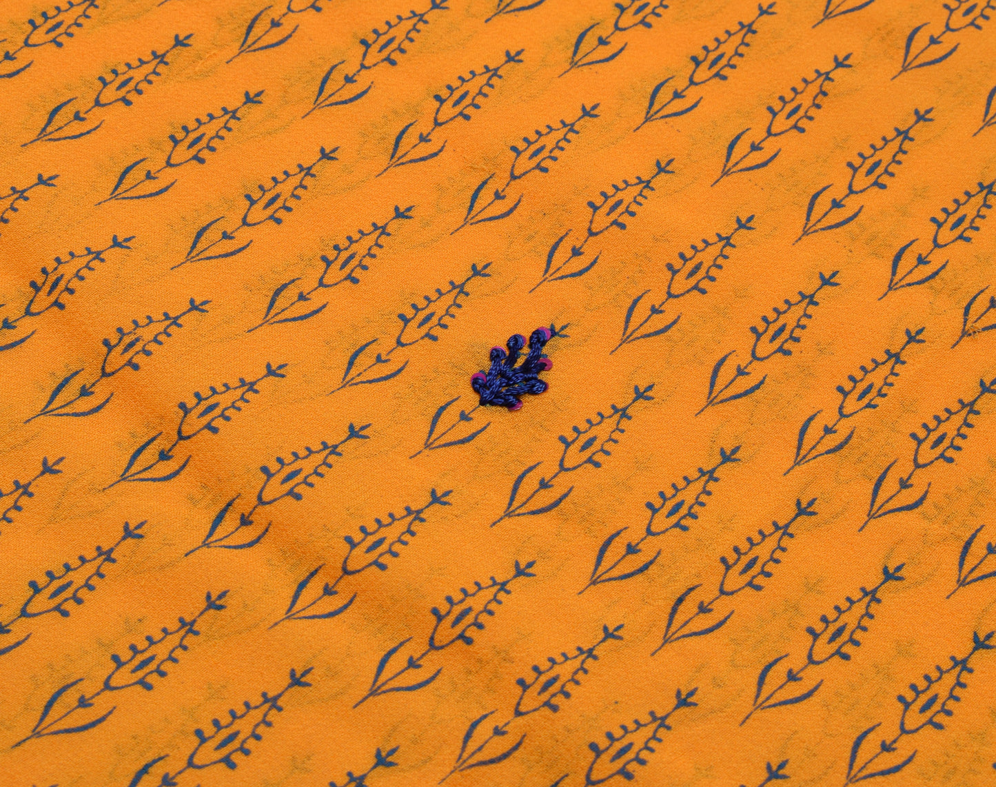 Sushila Vintage Yellow Saree Pure Georgette Silk Printed Floral Sari Fabric