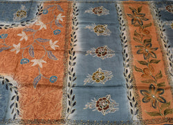 Sushila Vintage Indian Saree 100% Pure Silk Printed Floral Sari Craft Fabric