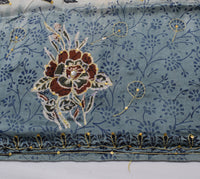 Sushila Vintage Indian Saree 100% Pure Silk Printed Floral Sari Craft Fabric
