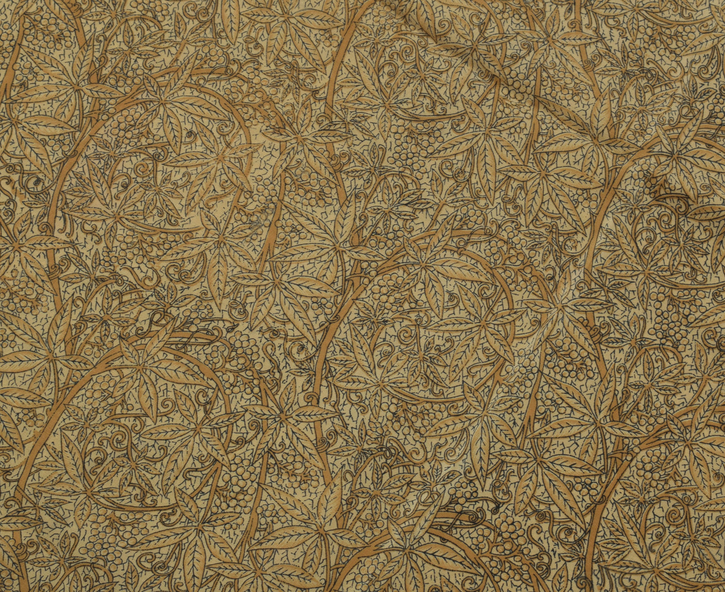 Sushila Vintage Cream Saree Pure Crepe Silk Printed Floral Sari Craft Fabric