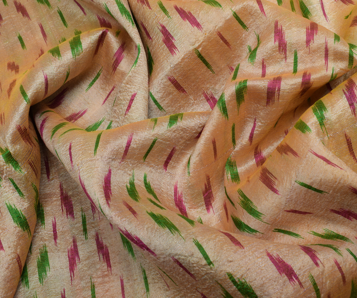 Sushila Vintage Beige Saree Pure Silk Hand Woven Ikat Patola Sari Craft Fabric