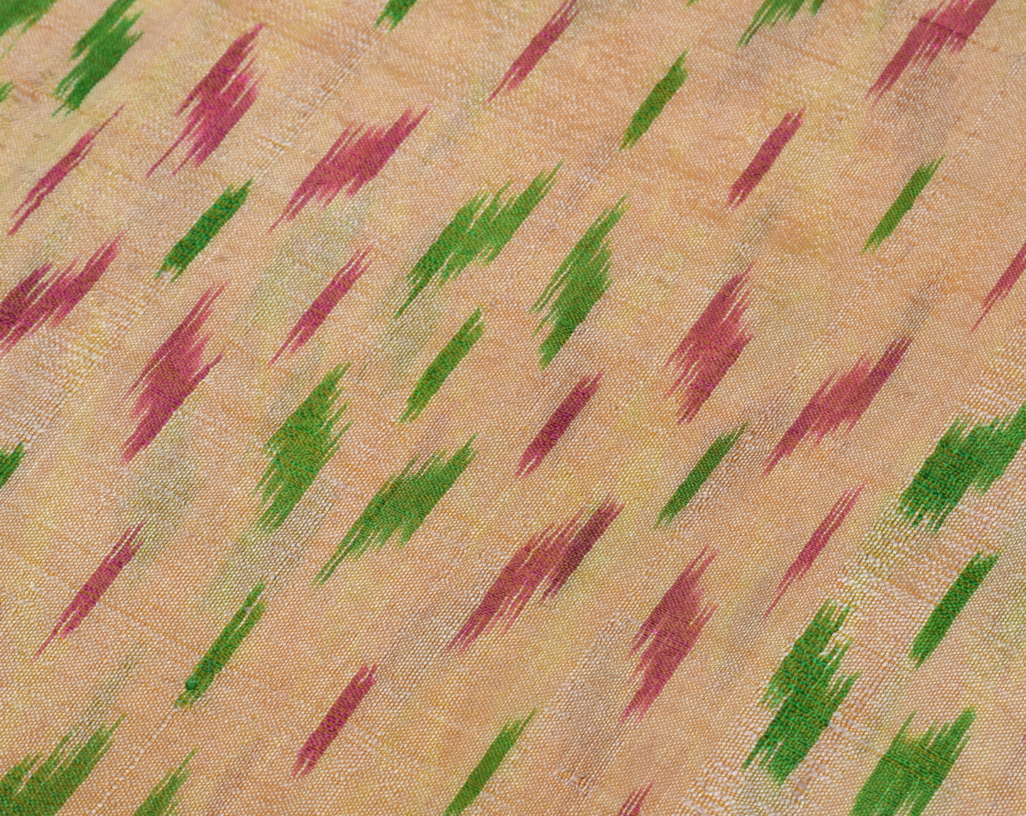 Sushila Vintage Beige Saree Pure Silk Hand Woven Ikat Patola Sari Craft Fabric