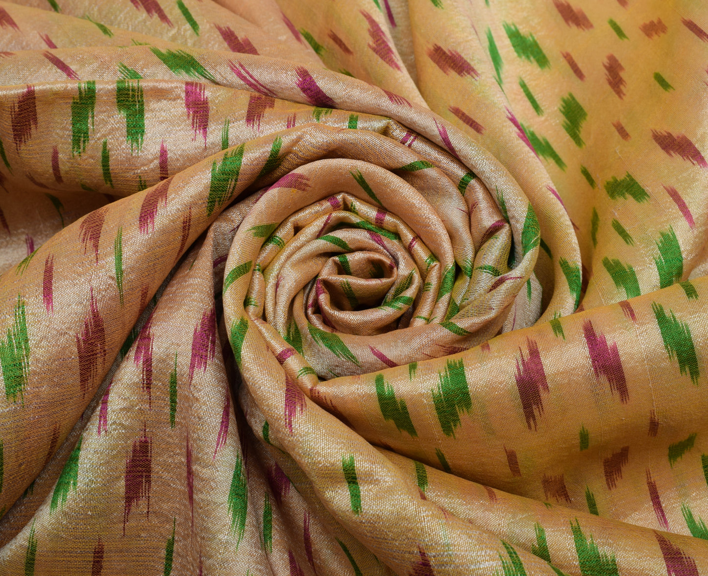 Sushila Vintage Beige Saree Pure Silk Hand Woven Ikat Patola Sari Craft Fabric