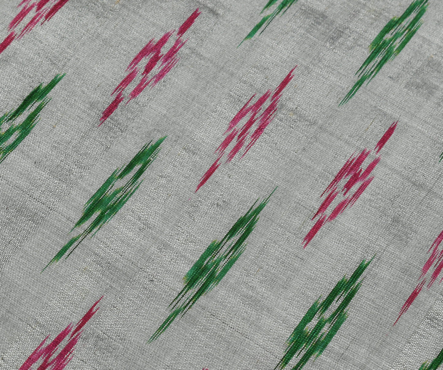 Sushila Vintage Gray Saree Pure Silk Hand Woven Ikat Patola Sari Craft Fabric