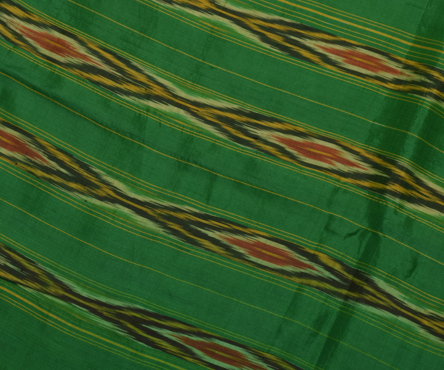 Sushila Vintage Cream Saree Pure Silk Hand Woven Ikat Patola Sari Craft Fabric