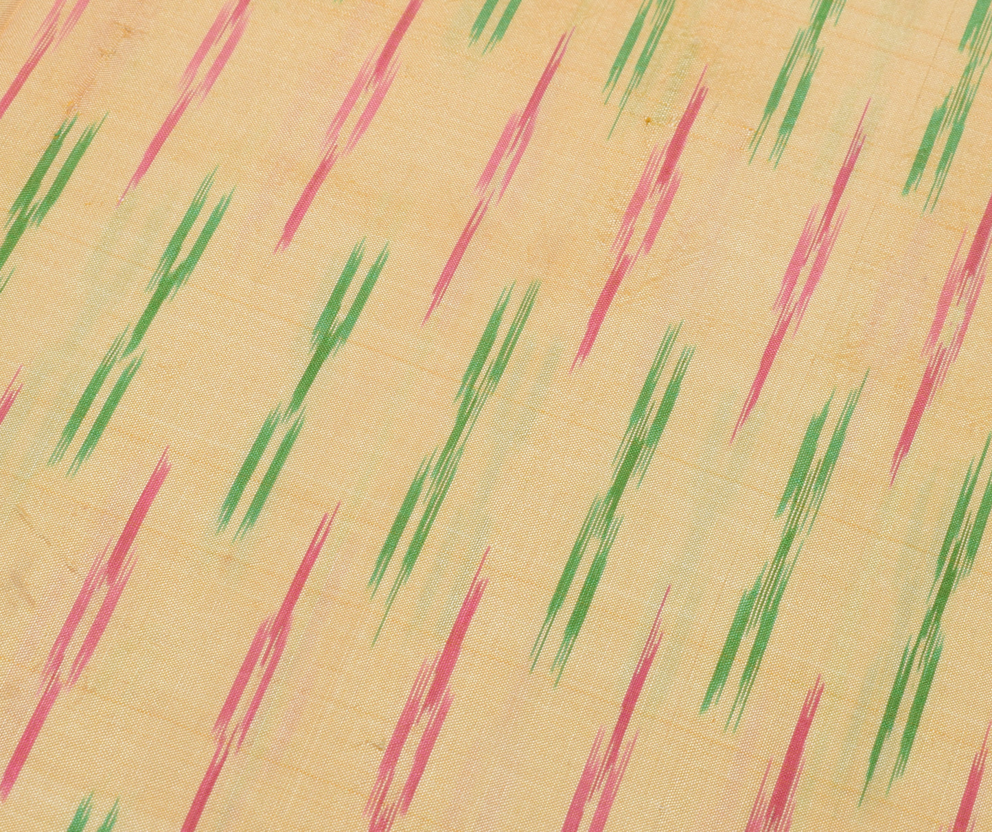 Sushila Vintage Cream Saree Pure Silk Hand Woven Ikat Patola Sari Craft Fabric