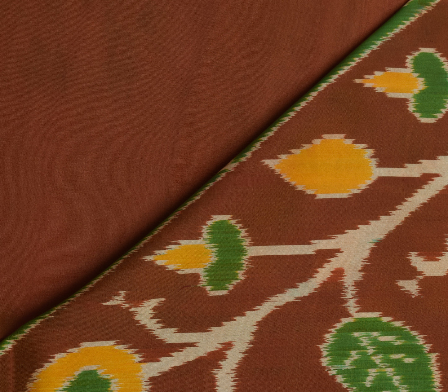 Sushila Vintage Indian Saree Blend Silk Hand Woven Ikat Patola Sari Craft Fabric
