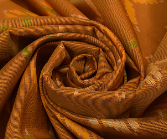 Sushila Vintage Indian Saree Blend Silk Hand Woven Ikat Patola Sari Craft Fabric