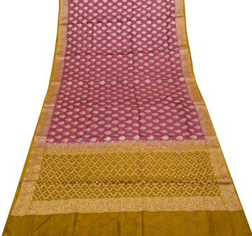 Sushila Vintage Indian Saree 100% Pure Silk Woven Floral Sari Craft Sari Fabric