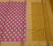 Sushila Vintage Indian Saree 100% Pure Silk Woven Floral Sari Craft Sari Fabric