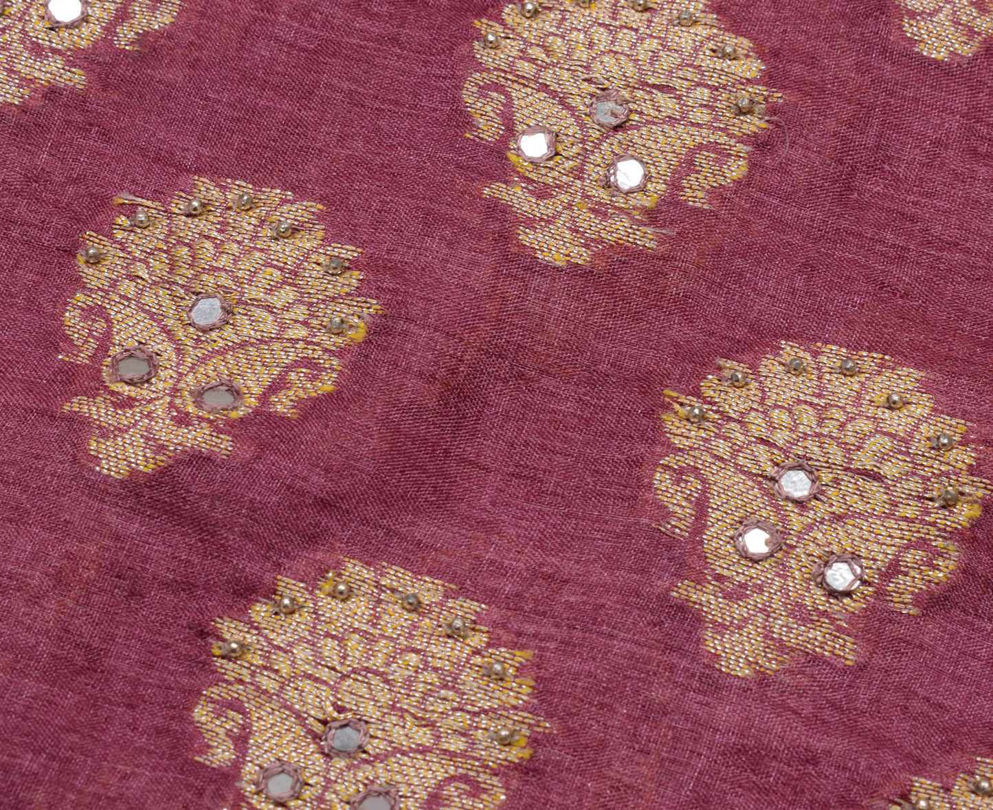 Sushila Vintage Indian Saree 100% Pure Silk Woven Floral Sari Craft Sari Fabric