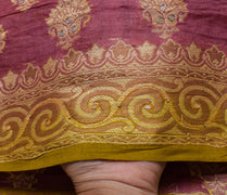Sushila Vintage Indian Saree 100% Pure Silk Woven Floral Sari Craft Sari Fabric
