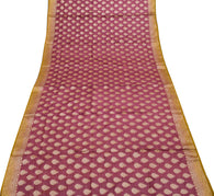 Sushila Vintage Indian Saree 100% Pure Silk Woven Floral Sari Craft Sari Fabric