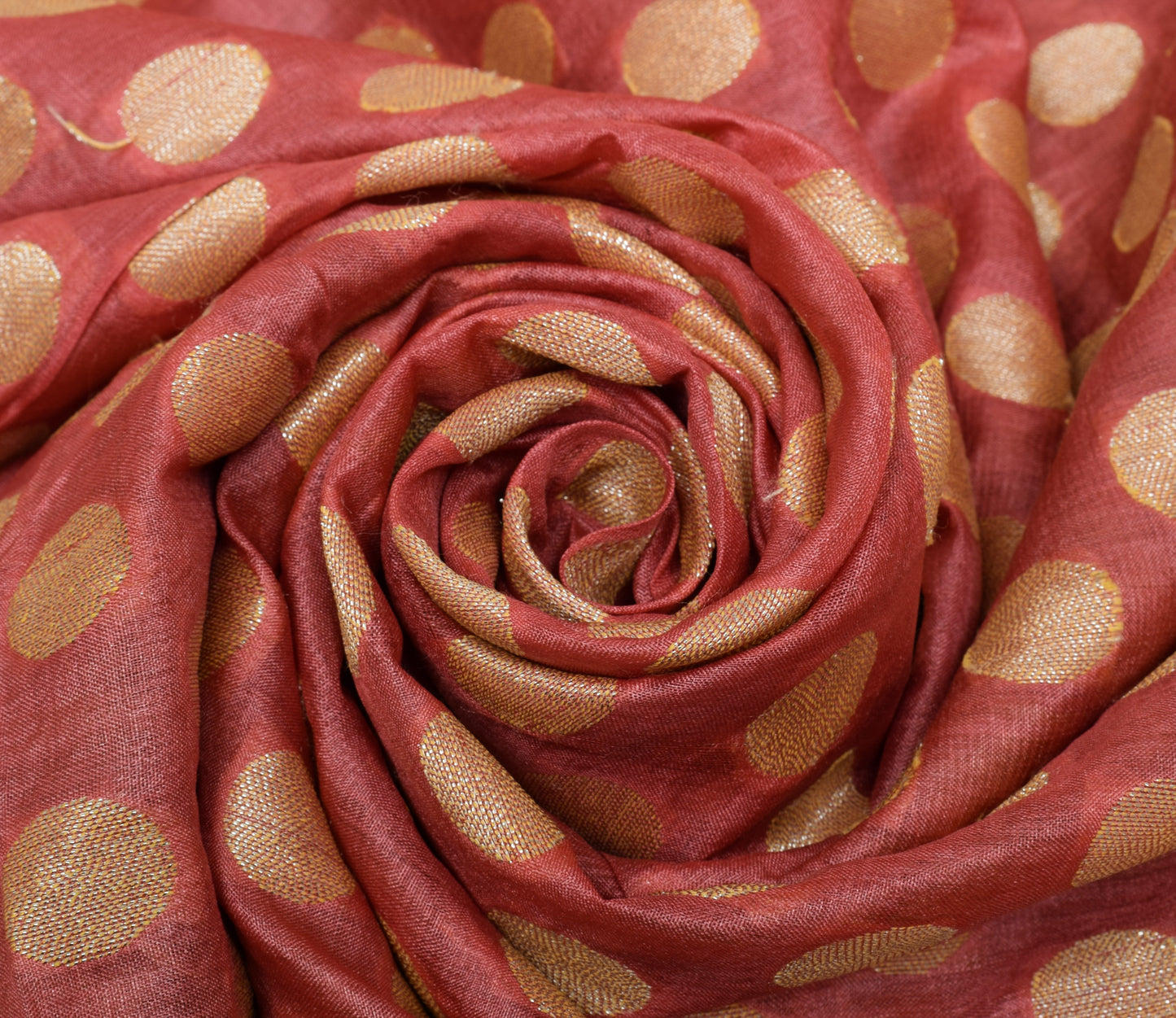 Sushila Vintage Indian Peach Saree 100% Pure Silk Woven Sari Craft 5 Yard Fabric