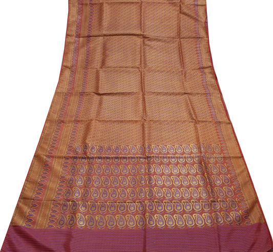 Sushila Vintage Indian Saree Blend Silk Woven Paisley Sari Craft Decor Fabric