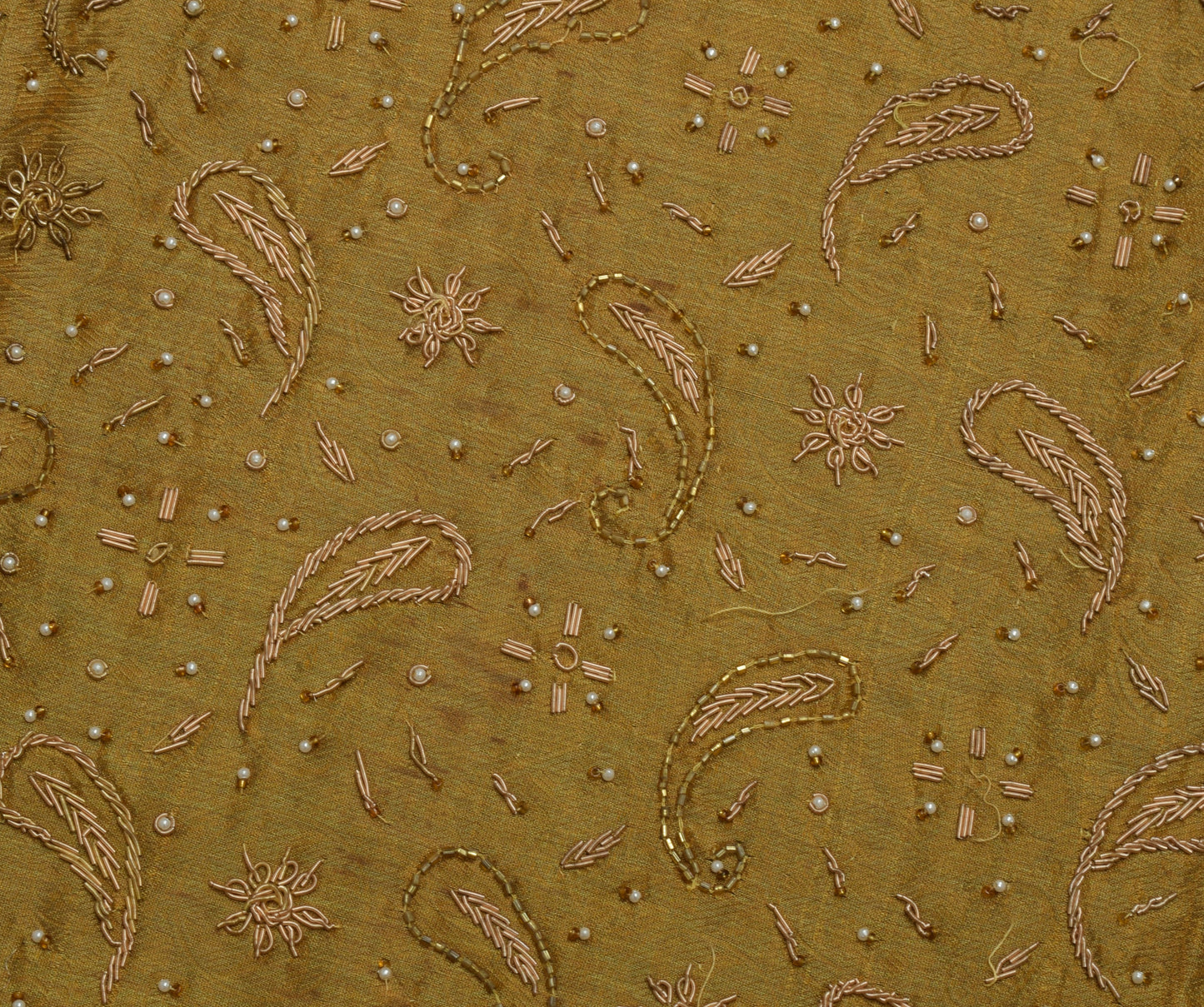Sushila Vintage Indian Green Saree Pure Silk Woven Paisley Sari Craft Fabric