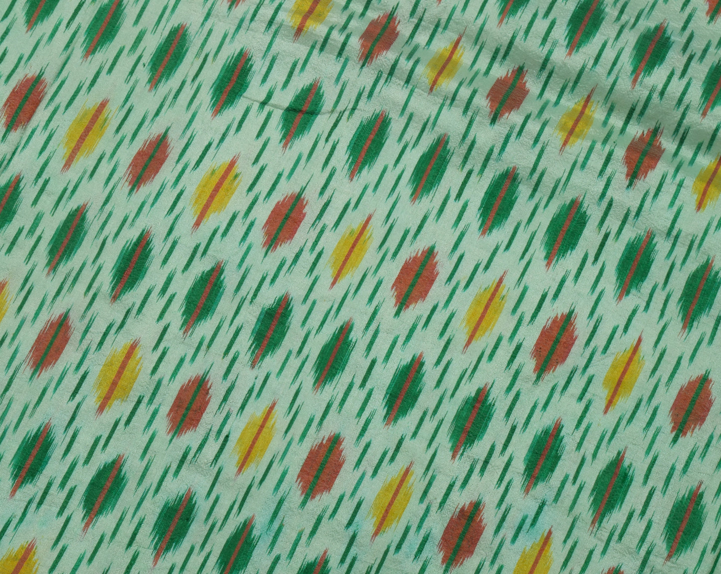 Sushila Vintage Indian Saree Pure Silk Hand Woven Ikat Patola Sari Craft Fabric