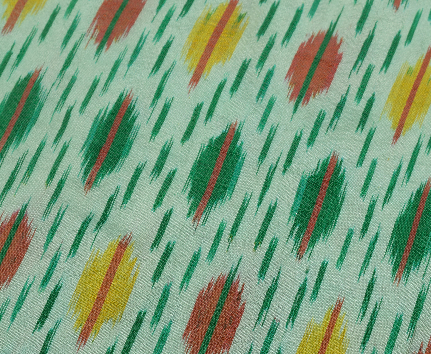 Sushila Vintage Indian Saree Pure Silk Hand Woven Ikat Patola Sari Craft Fabric