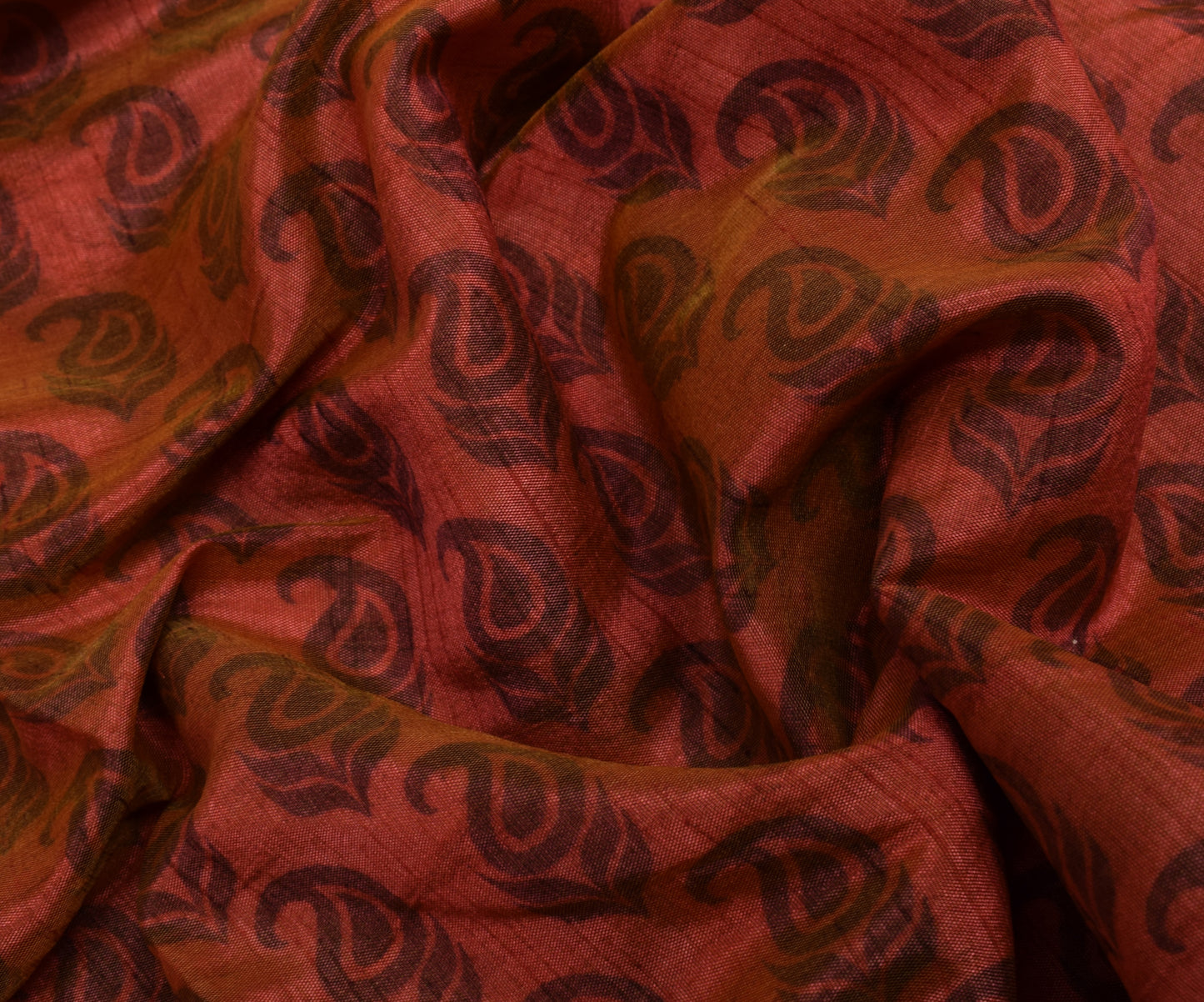 Sushila Vintage Woven Saree Blend Silk Printed Paisley Sari Craft 5 Yard Fabric