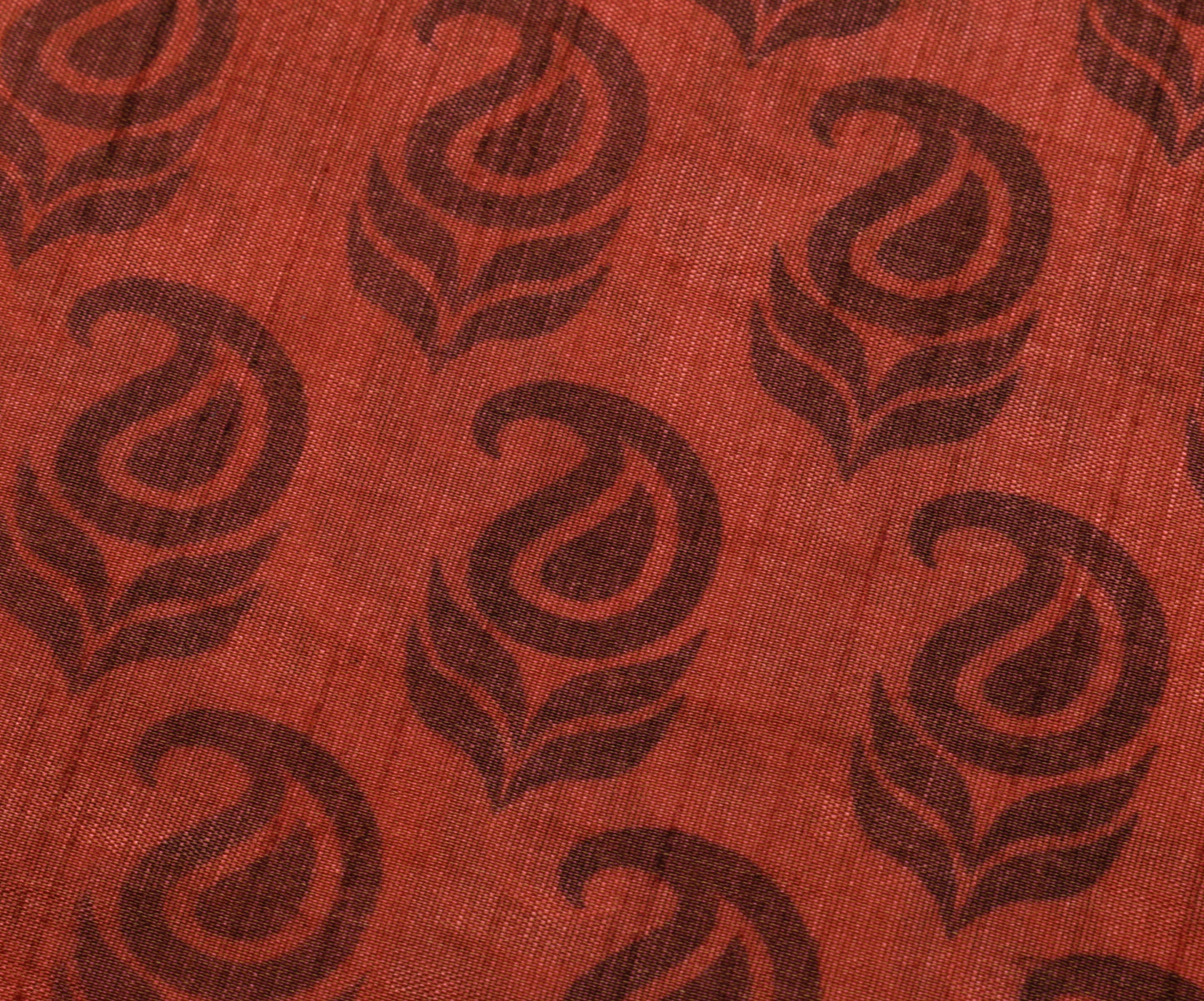 Sushila Vintage Woven Saree Blend Silk Printed Paisley Sari Craft 5 Yard Fabric