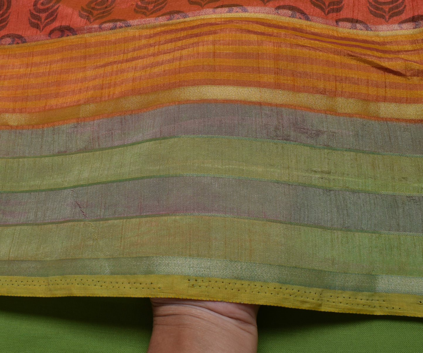 Sushila Vintage Woven Saree Blend Silk Printed Paisley Sari Craft 5 Yard Fabric