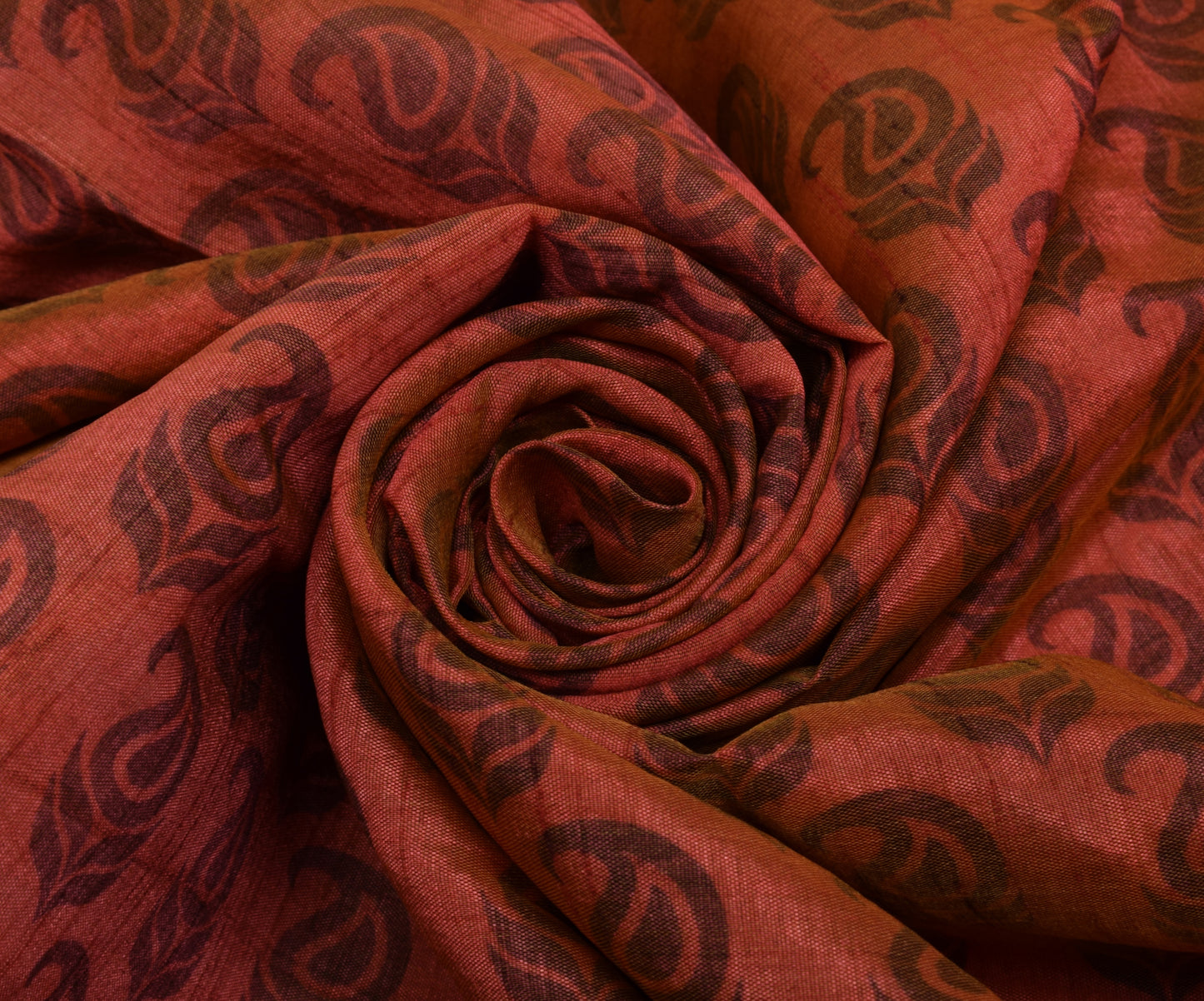 Sushila Vintage Woven Saree Blend Silk Printed Paisley Sari Craft 5 Yard Fabric