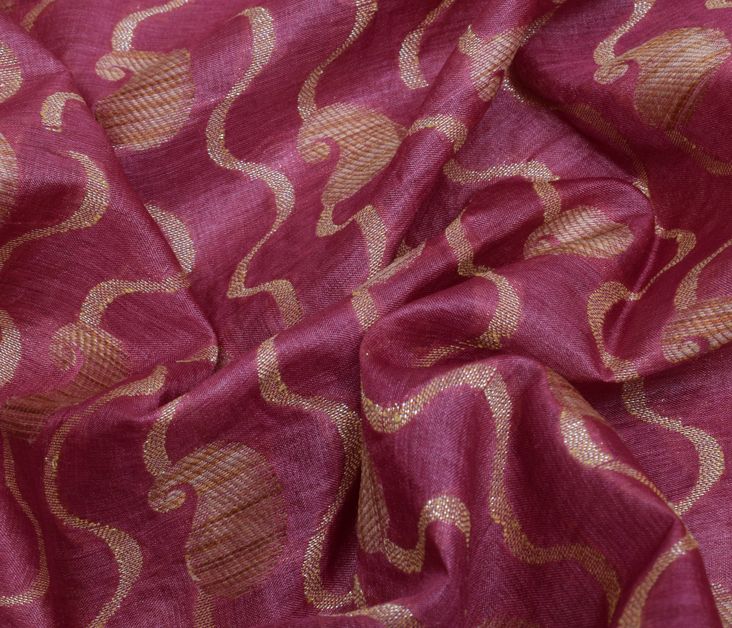 Sushila Vintage Purple Saree 100% Pure Silk All Over Woven Paisley Sari Fabric