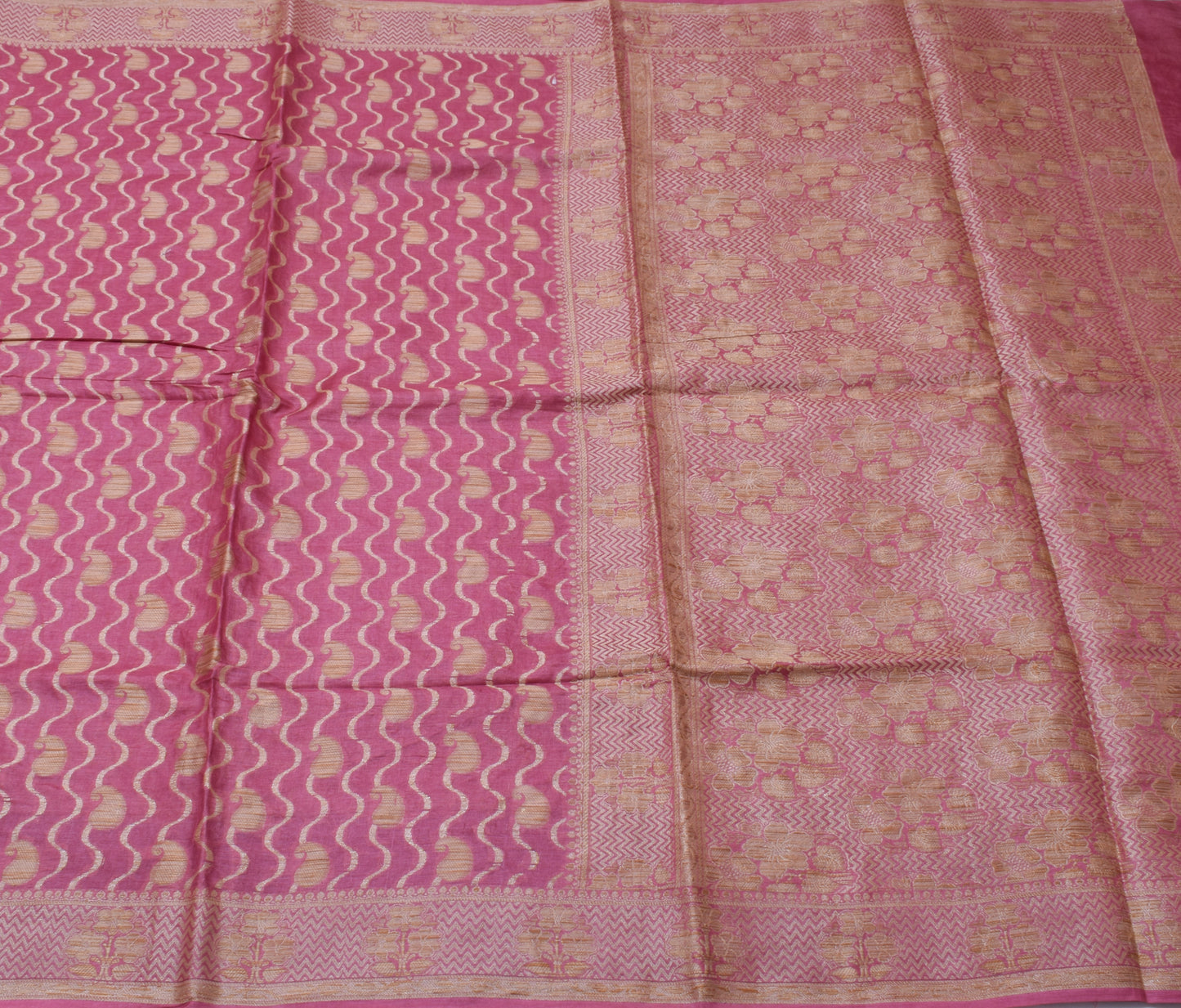 Sushila Vintage Purple Saree 100% Pure Silk All Over Woven Paisley Sari Fabric