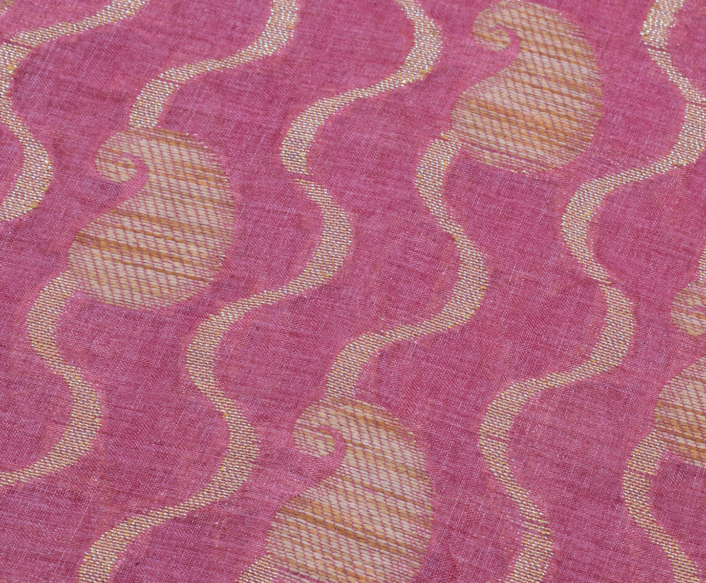 Sushila Vintage Purple Saree 100% Pure Silk All Over Woven Paisley Sari Fabric