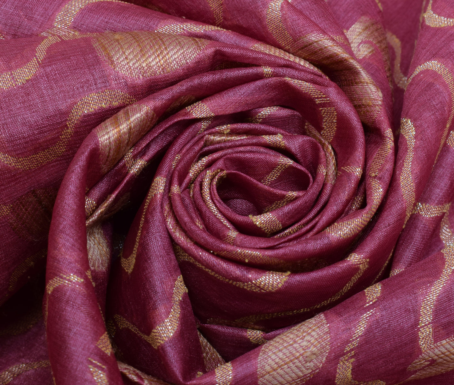 Sushila Vintage Purple Saree 100% Pure Silk All Over Woven Paisley Sari Fabric