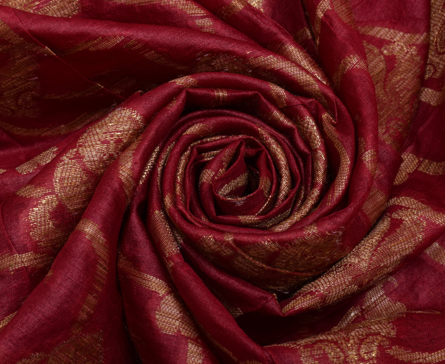 Sushila Vintage Indian Saree Pure Silk Hand Beaded & Woven Floral Sari Fabric