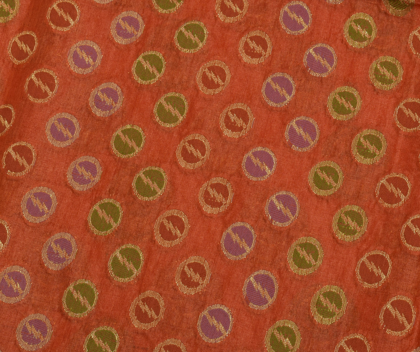 Sushila Vintage Indian Rust Saree 100% Pure Silk Woven Sari Craft 5 Yard Fabric