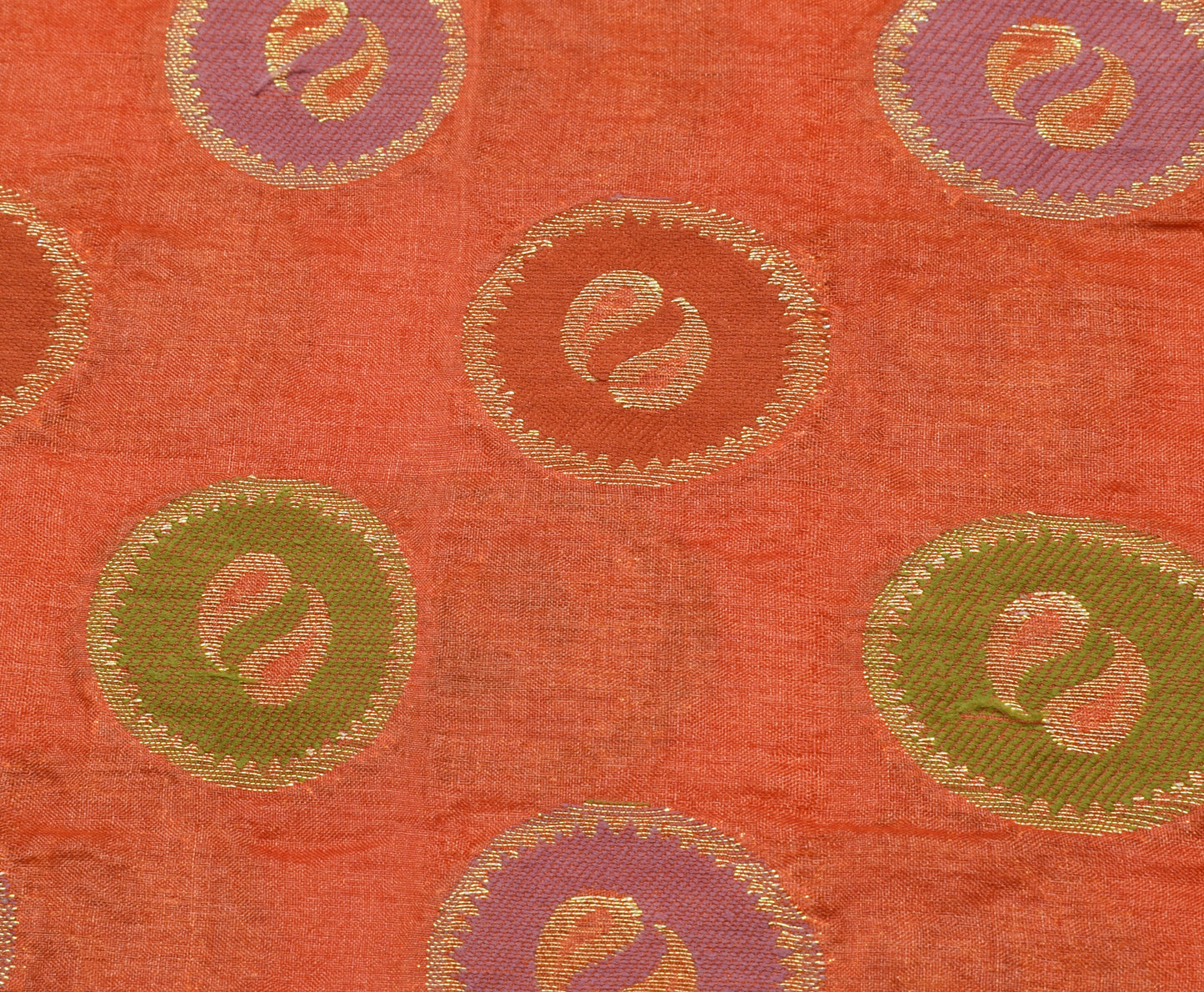 Sushila Vintage Indian Rust Saree 100% Pure Silk Woven Sari Craft 5 Yard Fabric