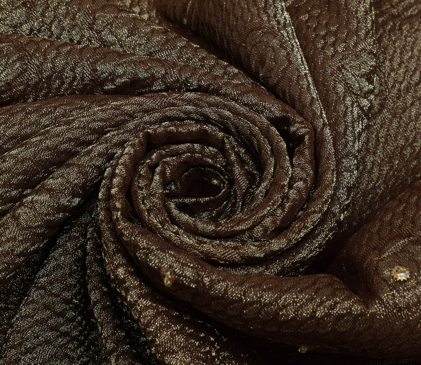 Sushila Vintage Brown Saree Blend Tissue Silk Woven Floral Sari Craft Fabric