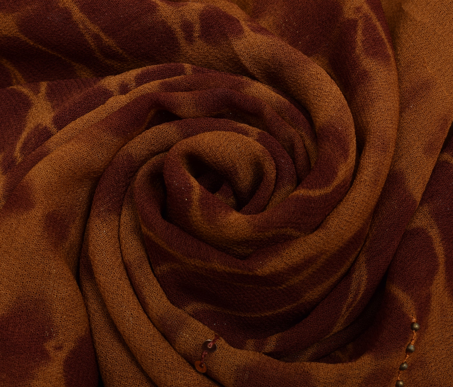 Sushila Vintage Rust Tie-Dye Saree Pure Georgette Silk Woven 5 Yard Sari Fabric
