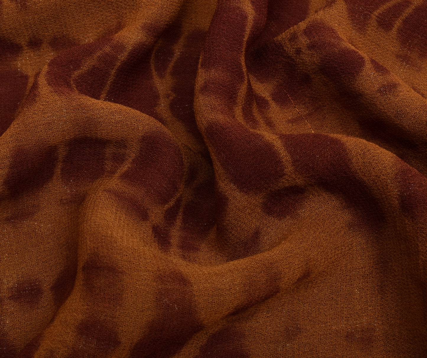 Sushila Vintage Rust Tie-Dye Saree Pure Georgette Silk Woven 5 Yard Sari Fabric