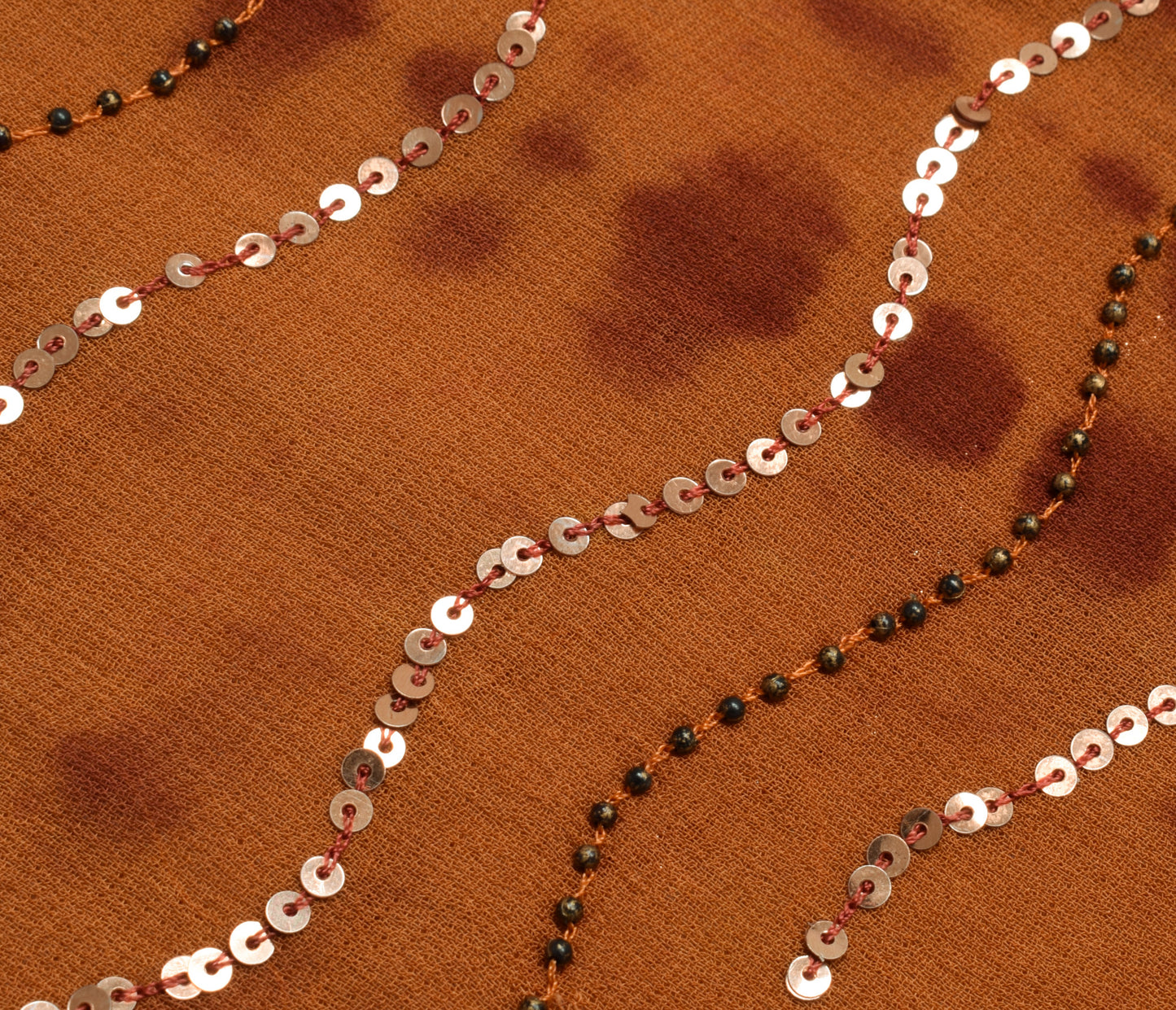 Sushila Vintage Rust Tie-Dye Saree Pure Georgette Silk Woven 5 Yard Sari Fabric